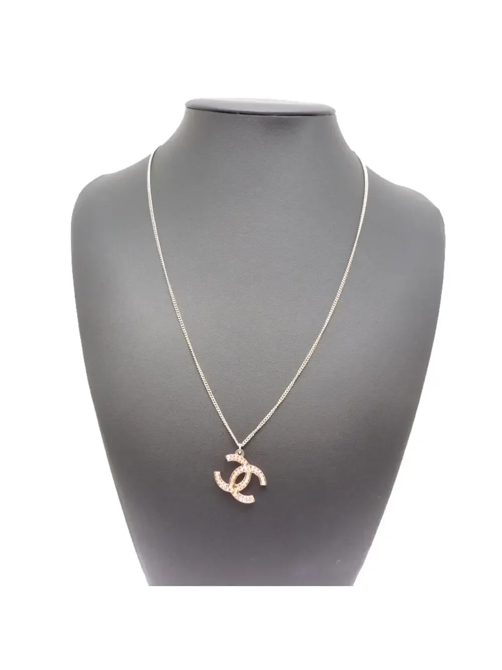 Chanel Cc Logo Pendant Necklace Metal #327557C68B
